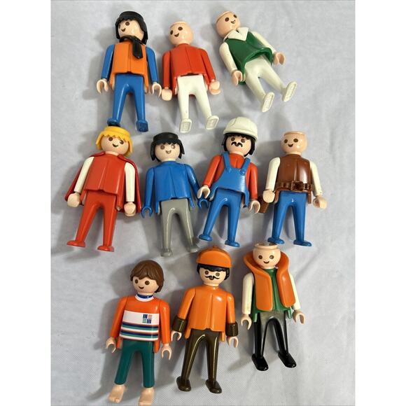 1970s Vintage Geobra Playmobil Figures People Lot of 10 - Picture 1 of 1